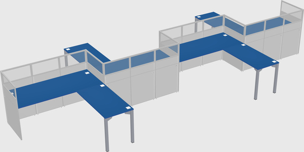L-shape cubicles