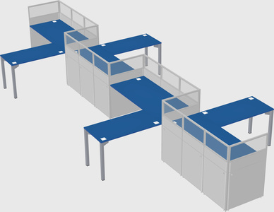 L-shape cubicles