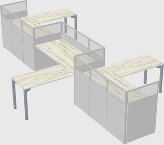 L-shape cubicles