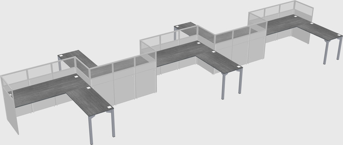 L-shape cubicles