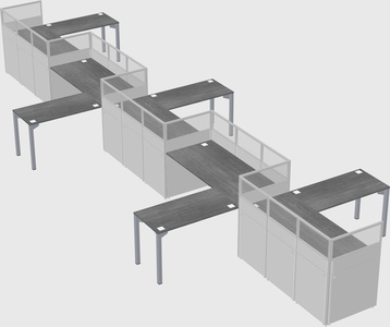 L-shape cubicles