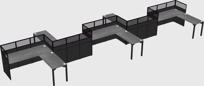 L-shape cubicles
