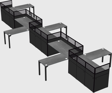 L-shape cubicles