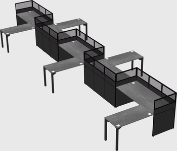 L-shape cubicles