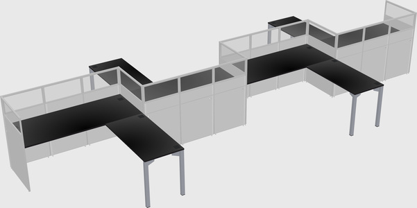 L-shape cubicles
