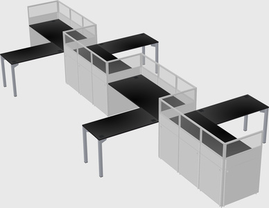 L-shape cubicles