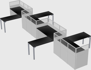 L-shape cubicles