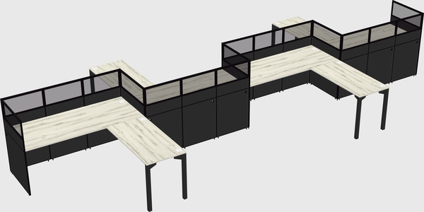 L-shape cubicles