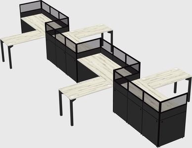 L-shape cubicles