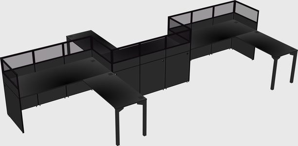 L-shape cubicles