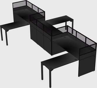 L-shape cubicles