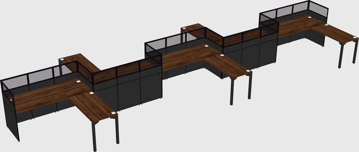 L-shape cubicles
