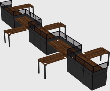 L-shape cubicles