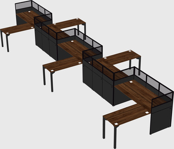 L-shape cubicles