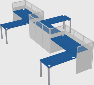 L-shape cubicles