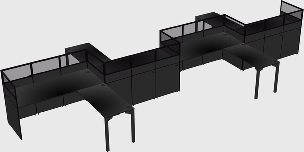 L-shape cubicles