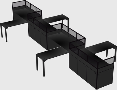 L-shape cubicles