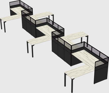 L-shape cubicles