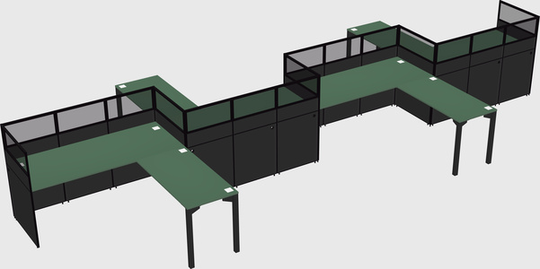 L-shape cubicles