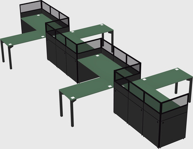 L-shape cubicles