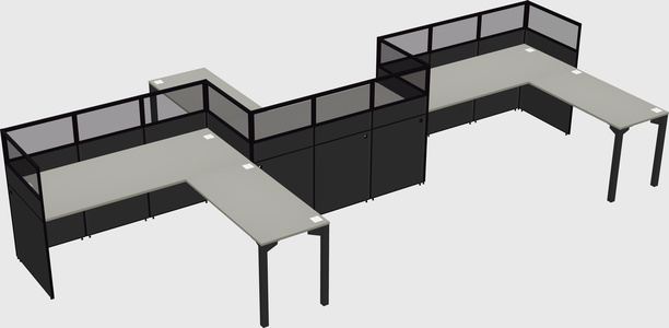 L-shape cubicles