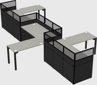 L-shape cubicles