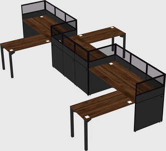 L-shape cubicles