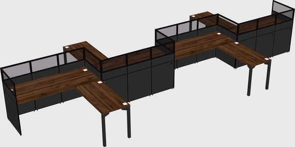 L-shape cubicles