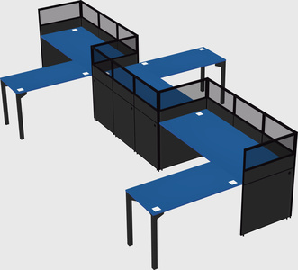 L-shape cubicles