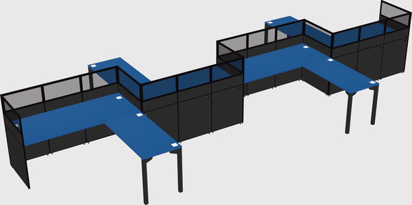 L-shape cubicles