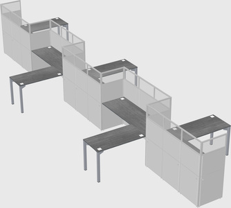 L-shape cubicles