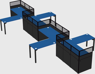 L-shape cubicles