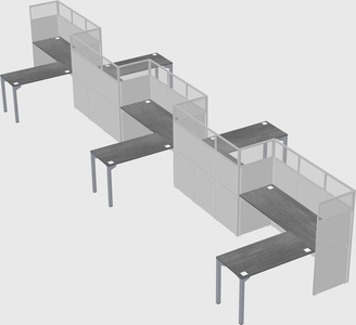 L-shape cubicles