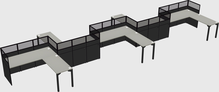 L-shape cubicles
