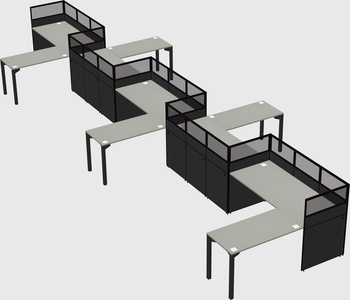 L-shape cubicles