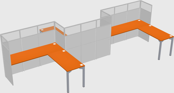 L-shape cubicles