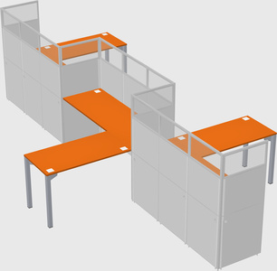 L-shape cubicles