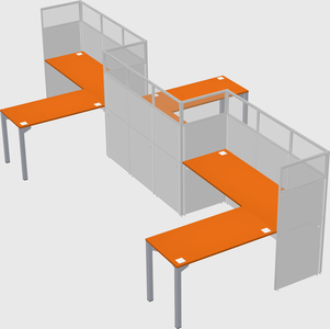 L-shape cubicles