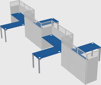 L-shape cubicles