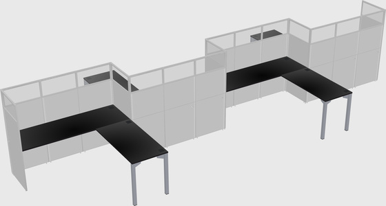 L-shape cubicles