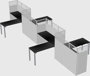 L-shape cubicles