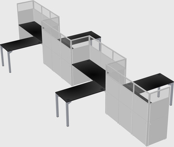 L-shape cubicles