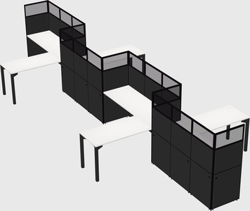 L-shape cubicles