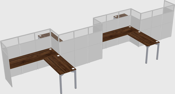 L-shape cubicles