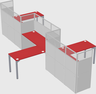 L-shape cubicles