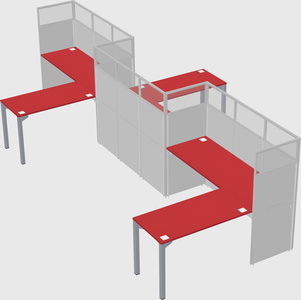 L-shape cubicles
