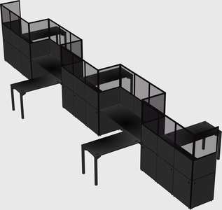 L-shape cubicles
