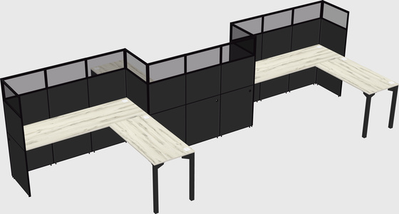 L-shape cubicles