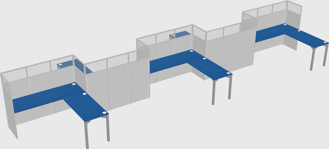 L-shape cubicles