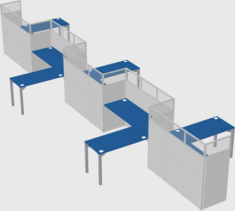 L-shape cubicles